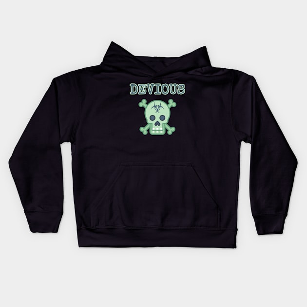 Devious Skull And Crossbones Kids Hoodie by Muzehack